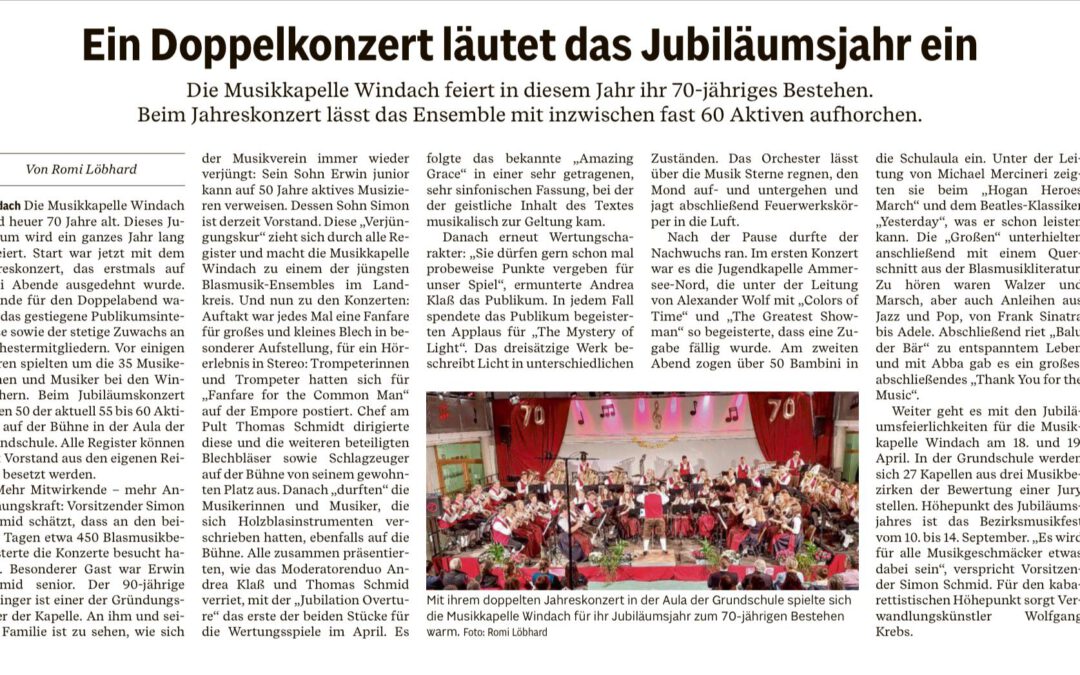 Rückblick zu unseren Jubiläumskonzerten 2026